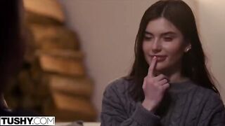 The beautiful girls Talia and Stefany have an incredible anal threesome experience with a guy