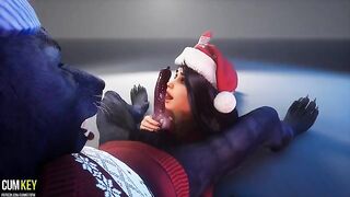 A chick with a stunning body is being fucked by a werewolf in 3D