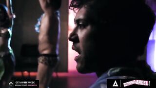 Fire dancer Jewelz Blu gets smashed by a huge dick at the bar