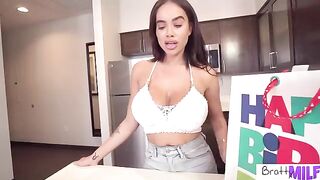 Busty stepmom Victoria June celebrates special day with her stepson