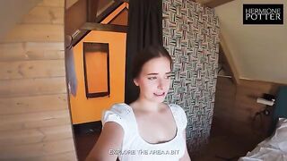 A beautiful German girl is begging for sex during our vlog