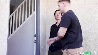 Two young girls carefully fucked by their friend