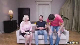 Two men are not enough for this sexy blonde beauty