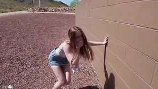 The man gently caressed the girl’s pussy with his tongue