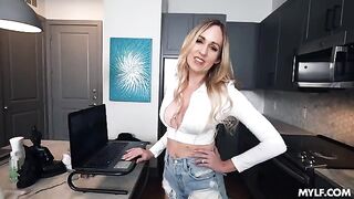 The girl is fucking with her stepmom in a steamy POV scene