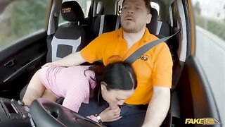 The girl is obviously trying to seduce a stranger in the car