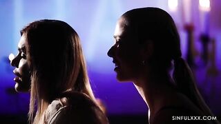Romantic sex with a girl and her boyfriend in an apartment