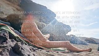 Two girls got caught by a wanking guy on the nude beach