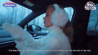 A girl with a loose character has sex with a stranger in his car