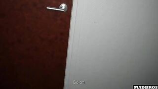 The Spanish girl invited us to the toilet again for some intense action