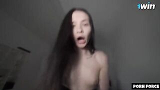 The girl couldn't stand it and began to shake under him