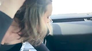 Cheating MILF gets her pussy filled with cum in the Range Rover