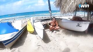 A young cute girl experienced real passion on the nude beach