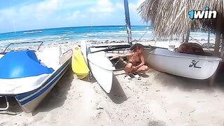 A young cute girl experienced real passion on the nude beach