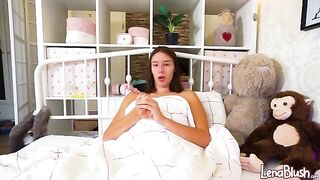 Babysitter girl masturbates with a rubber dick