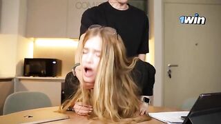 A secretary is doing her duties and other stuff with her boss