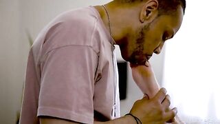 A black man licks the sweet pussy of his blonde mistress