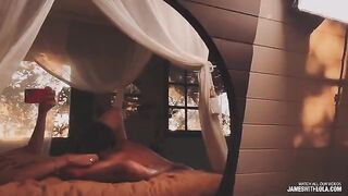 The reflection in the mirror says he's good, and so does his girlfriend