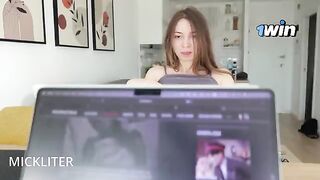 The girl was distracted from her work