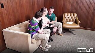 A guy solved his problems with a comfortable couch
