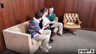 A guy solved his problems with a comfortable couch