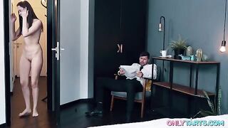 He has it! Young girls share cock in sensual underwear scene