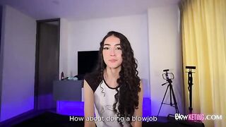 A girl is having fun with her young and beautiful body