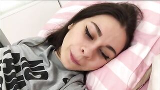 The man gently fucks his girlfriend with a big dick in POV