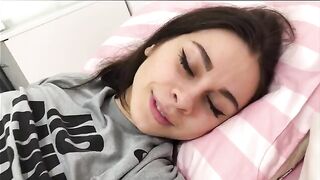 The man gently fucks his girlfriend with a big dick in POV