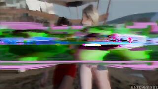 Preparation for a hot threesome sex with two girls