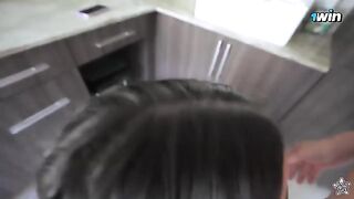 The guy finished on the ass of a hot Latina without interruption