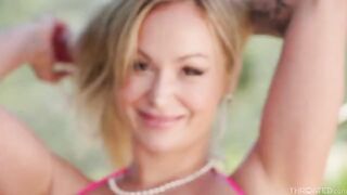 She successfully trained her throat and received a discharge of sperm