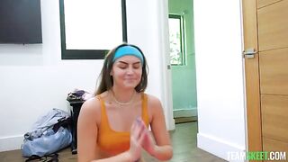 A pair of girls have a hot sex in the bedroom with a guy