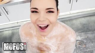 Hot brunette Sofia Lee with big tits finds the best ingredient for a recipe