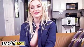 Curvy blonde PAWG Blake Blossom fucks our PA Leo Valentino with her natural 34DD boobs