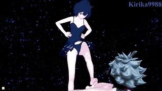 Secre Swallowtail and Asta fuck on the beach at night in 3D hentai