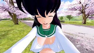 Kagome is having fun with someone special in a private setting