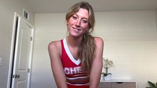 Special support for cheerleaders, featuring Addison Vodka’s captivating blonde charm and fit physique
