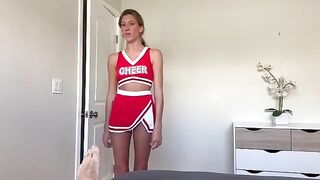 Special support for cheerleaders, featuring Addison Vodka’s captivating blonde charm and fit physique