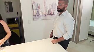 The guy passionately fucks the sexy housekeeper