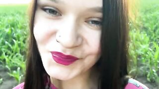 A sexy girl has sex with her stepbrother in the cornfield