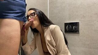 A couple fucked in the office, right in the booth, without leaving it