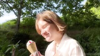 Don't lick the ice cream, suck my dick instead, a playful twist!