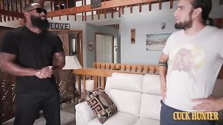 A man is fucking his wife on the couch