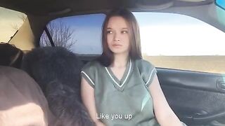 The cute girl played with her tongue and got a sticky ending