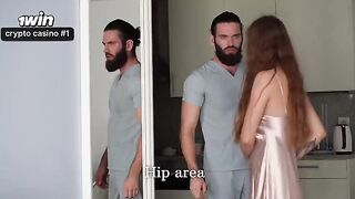 A masseur is massaging the body of a sexy cheating wife