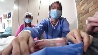 Nurse uses the dick of a patient as a study guide for her exam