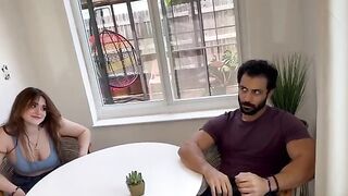 I gave my stepdad a blowjob and he finished on my big tits