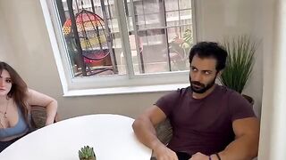 I gave my stepdad a blowjob and he finished on my big tits