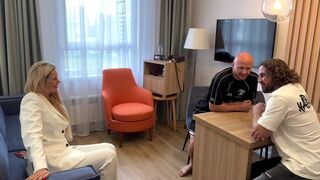 The guy did not pull it out, but the girl was satisfied with the sex